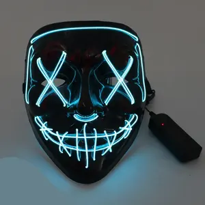 Neon Glo Wholesale Fashion Light Up Full Face Masks Halloween Rave Party Mask For Party