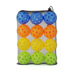 Balles de pickleball 74 mm, 40 trous perforés, lumineuses, pour l'entraînement, avec sac de transport en filet, 12 pièces - Product Image 5