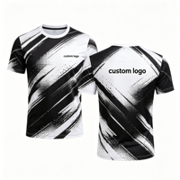 T-shirts unisexes personnalisés avec logo, en polyester, imprimés sur toute la surface, séchage rapide, pour hommes, commande en gros, prix direct usine