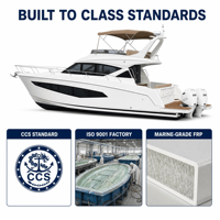Yacht Flybridge de 33 pieds avec climatisation, 3 chambres avec salles de bain privées, deux moteurs hors-bord Yamaha de 300 CV, coque en fibre de verre, réservoir de carburant de 800 L, capacité de 12 personnes