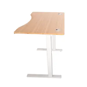 Standing and siting Bamboo Desk Electric Height Adjustable Frame Leg Bamboo Office Desk factory