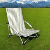 Fauteuil inclinable de camping d'extérieur, chaise de plage, fauteuil de loisirs, dossier bas, dossier haut, chaise pliante, confortable, légère, structure en acier