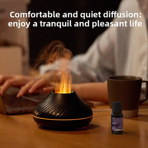 <span class=keywords><strong>Diffuseur</strong></span> d'aromathérapie électrique à flamme simulée, 7 lumières changeantes de couleur, capacité de 130 ml, huile essentielle ultrasonique écologique - Product Image 4