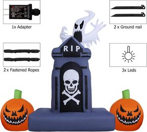 DAMAI 6FT Halloween Yard Garden Lawn Inflatable Decorations LED Lights Tombstones Ghosts for Outdoor Holiday Parties - Product Image 3