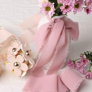 Rollos de Cinta de Chifón Rosa Pálido de Alta Calidad para Invitaciones de Boda, Ramos de Novia, Envoltura, Manualidades - Product Image 4