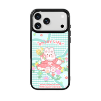 Coque de téléphone AG Feeling Black Edge avec motif lapin doré pour iPhone 17, 17 Pro Max, 16 Pro, 15 – Coque magnétique