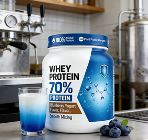 OEM Blaubeer-Joghurt Molkenproteinpulver 100% Molken-Tierprotein, Kein Pflanzenprotein Allergie-Risiko Vorkommen Präbiotika (FOS) Zusatz - Product Image 2