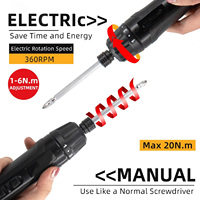 Perceuse-visseuse électrique sans fil 6 vitesses, batterie lithium 2000 mAh, moteur sans balais 3,7 V, couple max. 5 Nm, usage domestique