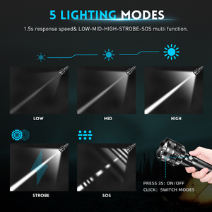 Đèn pin chiến thuật laser LEP trắng toàn cảnh công suất cao 20W tầm xa mới nhất - Product Image 4