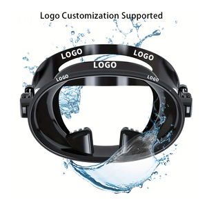 Masque de plongée ovale en silicone traditionnel à prix abordable, masque de plongée et de snorkeling en silicone de forme ovale, masque de pêche sous-marine bleu rond - Product Image 2