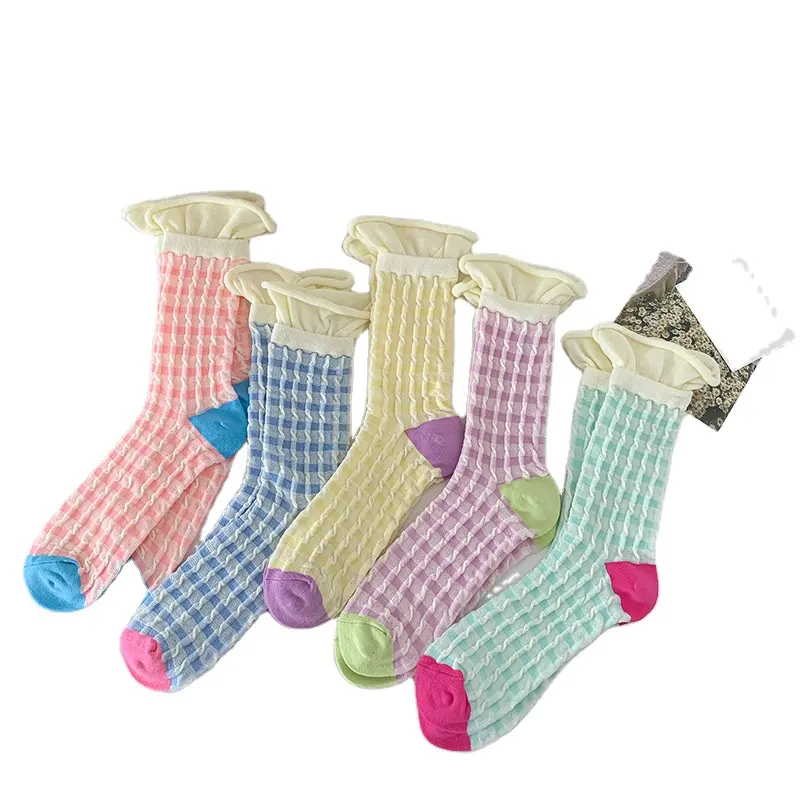 Xiangyi dolce Lolita Pile Up tubo personalizzabile in maglia di cotone calze di colore donna Design alla moda calzini
