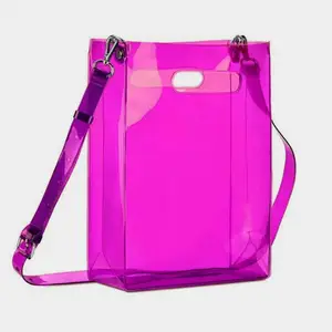 PVC Crossbody Bag Women's Satchel Transparent Messenger Shoulder Handbag