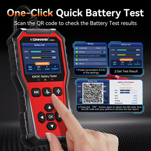 Testeur de batterie de voiture KONNWEI KW341 avec écran de 2,8 pouces |   6V/12V/24V 10-2000CCA pour batteries au plomb-acide/AGM/GEL/<span class=keywords><strong>EFB</strong></span>/Li-ion avec SOC/SOH - Product Image 3