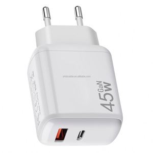 45W Type-C PD+QC3.0 5V/3A Travel Universal <b>Adapter</b> with 1 USB + 1 Type-C Port Mobile Phone Charger for Fireproof - Product Image 1