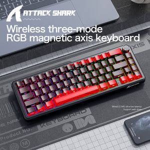 Tấn Công Shashark X65 Pro Ông Từ Bàn Phím Cơ Khí 60% Hot Swappabletri-Chế Độ Có Dây 8K + 2.4G Không Dây BT RGB Hợp Kim Nhôm - Product Image 3