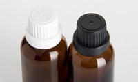 Flacon en verre ambré Euro de 30 ml, 50 ml, 100 ml pour huiles essentielles avec bouchon inviolable et bouchon en caoutchouc pour gouttes ophtalmiques
