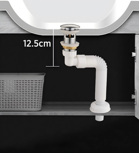 Accessoires de lavabo : Tuyau de vidange en plastique moderne et simple, avec soufflet télescopique <span class=keywords><strong>d</strong></span>ésodorisant pour salle de bain - Product Image 2