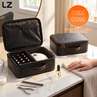 Sac de rangement pour vernis à ongles en cuir Epi LZ Factory, étui de rangement cosmétique, double couche, PU imperméable, sac de beauté de voyage, logo personnalisé