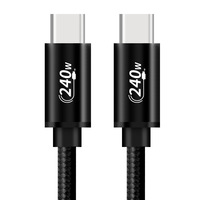 Cable de Datos Tipo-C a Tipo-C de 240W PD 3.1 con E-Marker, Aleación de Aluminio Trenzada, 2M, Carga Rápida para Computadora, Auriculares, iPhone 15, MacBook