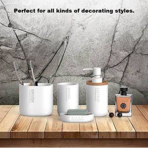 Semplice Casa Decorazione Dell'hotel Della Copertura di Legno Naturale Accessori Per il <span class=keywords><strong>Bagno</strong></span> Set - Product Image 2