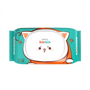 Lingettes humides pour bébé OEM KinKin, 30 pièces, non-tissées, haute teneur en rayonne, pour peaux sensibles, personnalisables, emballage couleur, stérilisées, du Vietnam - Product Image 1