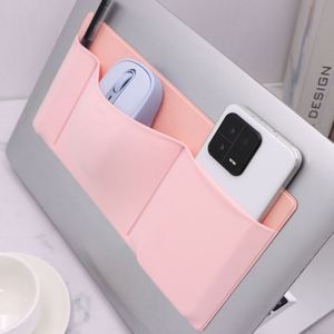 Adhesive Under Laptop Storage Pouch Stick-On 3 Pockets Self-Adhesive <b>Desk</b> Organizer for Phone, Mouse, Pens Holder Stocked - Product Image 4