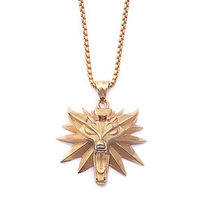 Collana da Uomo con Ciondolo a Forma di Testa di Lupo in Acciaio al Titanio Stile Punk The <span class=keywords><strong>Witcher</strong></span> <span class=keywords><strong>3</strong></span> Commercio Estero AliExpress - Product Image 4