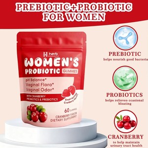 Probiotiques organiques en gommes pour adultes OEM, extrait d'herbes vaginales, vitamines, équilibre du pH de qualité supérieure - Product Image 4