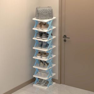 Spot Simple Multi-layer Detachable Double Tier Plastic Shoe Rack Stackable Living Room Dormitory Shoe Cabinet - Product Image 1