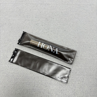 Sacs de rangement pour bijoux en plastique noir givré personnalisés, sacs à fermeture éclair, pochettes pour cosmétiques, bracelets de montre, pinceaux de maquillage, personnalisation