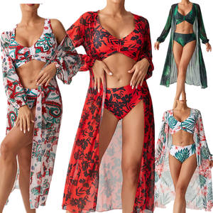 <span class=keywords><strong>Maillot</strong></span> <span class=keywords><strong>de</strong></span> <span class=keywords><strong>bain</strong></span> 3 pièces pour femme avec <span class=keywords><strong>bandeau</strong></span> imprimé 4 couleurs, <span class=keywords><strong>maillot</strong></span> <span class=keywords><strong>de</strong></span> <span class=keywords><strong>bain</strong></span> taille haute et kimono à manches longues S-XL - Product Image 1