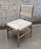 Chaise de salle à manger en corde de papier naturelle style côtier, en bois massif de frêne torréfié, mobilier d'appoint pour hôtels et restaurants en Australie (vente en gros)