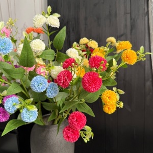Flores Artificiales Mu Jinxi, Ramo de Crisantemos de Seda Tipo Ping Pong, Decoración para Bodas, Adorno para el Hogar, Multicolor - Product Image 2