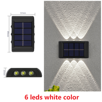 Lampe murale solaire à 8 LED double direction, éclairage chaud blanc vers le haut et vers le bas, lampe solaire extérieure pour clôture de jardin, patio, balcon