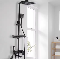 Robinet Mitigeur Carré Moderne de Luxe à Effet Pluie, avec Bec Allongé de 150 CM, Ensemble de Douche Monocommande en Céramique pour Hôtels, Villas, Appartements