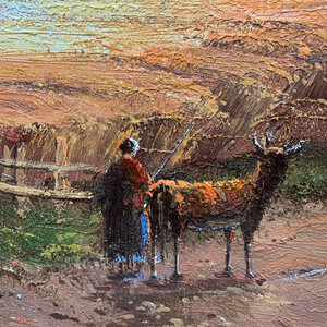 20 In× 24 in dipinti ad olio d'arte dipinti a mano 100% autentico soggetto classico animale da campo - Product Image 1