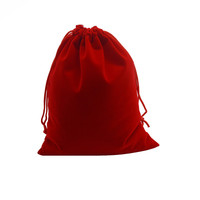 Grand sac en velours rouge 15*20cm bijoux cadeau poche à cordon emballage de bijoux sac casque câbles de données emballage de batterie externe
