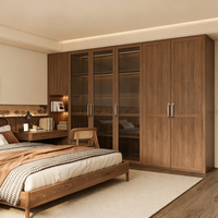 Armoire sur mesure en bois massif de style moderne 2026 avec grand espace de rangement pour la maison et le bureau à domicile