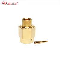 Connecteur SMA mâle droit pour câble semi-rigide RG402, terminaison de précision plaquée or pour alimentation de laboratoire