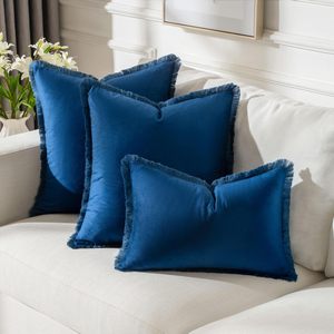Квадратные наволочки для дивана-кровати, мягкие велюровые чехлы для подушек с помпонами для гостиной, спальни, домашнего декора - Product Image 6