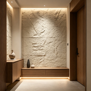 Panneaux muraux légers en PU 3D imitation <span class=keywords><strong>pierre</strong></span> champignon, grande dalle de 60 mm d'épaisseur, revêtement mural extérieur et <span class=keywords><strong>intérieur</strong></span>, imperméable - Product Image 2