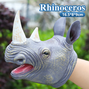 Marioneta de mano vívida vinilo tiburón <span class=keywords><strong>tigre</strong></span> oso hipopótamo perro Animal marionetas para niños juego de simulación - Product Image 5