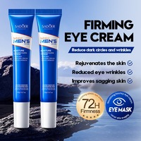 Crème hydratante raffermissante pour les yeux SADOER pour hommes, nourrissante et élastique, pour réduire les cernes, les rides et améliorer le relâchement cutané des yeux