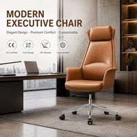 Chaise de bureau de direction en cuir à dossier haut, réglable en hauteur, pivotante, ergonomique, pour manager, bureau à domicile