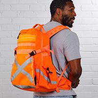 Sac à dos de sécurité et d'hydratation réfléchissant haute visibilité pour le travail, la chasse, la moto en orange haute visibilité pour hommes et femmes