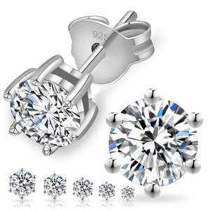 Boucles <span class=keywords><strong>d</strong></span>'oreilles en <span class=keywords><strong>diamant</strong></span> de luxe 3ct 2ct 1ct, argent sterling 925, bijoux pour femmes, plaqué or 14 carats, certificat VVS GRA, moissanite, pour hommes - Product Image 1