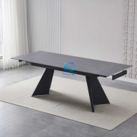 Combinaison table et chaises de salle à manger ARDOISE de luxe légère Table à manger nordique de style italien moderne et minimaliste