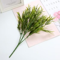 YL Wholesale 7 Branches Feuilles de Saule Artificielles Bouclées en Plastique, Gazon Artificiel, Décoration Intérieure, Thanksgiving, Mariage, Écologique