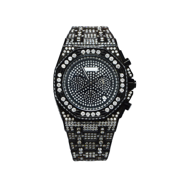 Custom Hip Hop Style Customized Moissanite Diamond Watch Bling Jewelry Men's Gold Luxury Watch Quartz Watch