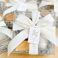 Boîte de présentation en acrylique transparente personnalisée pour mariage Boîte de baptême en acrylique Boîte d'emballage en acrylique pour cadeau de mariage